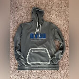 Adidas Gray Hooded Crewneck Sweatshirt with Blue GVSU Lacrosse Logo